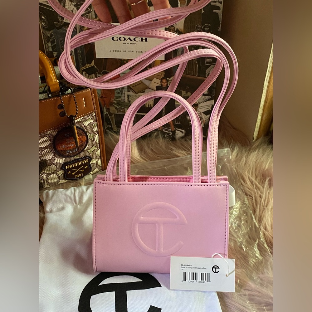 Bubblegum Telfar small shopping bag